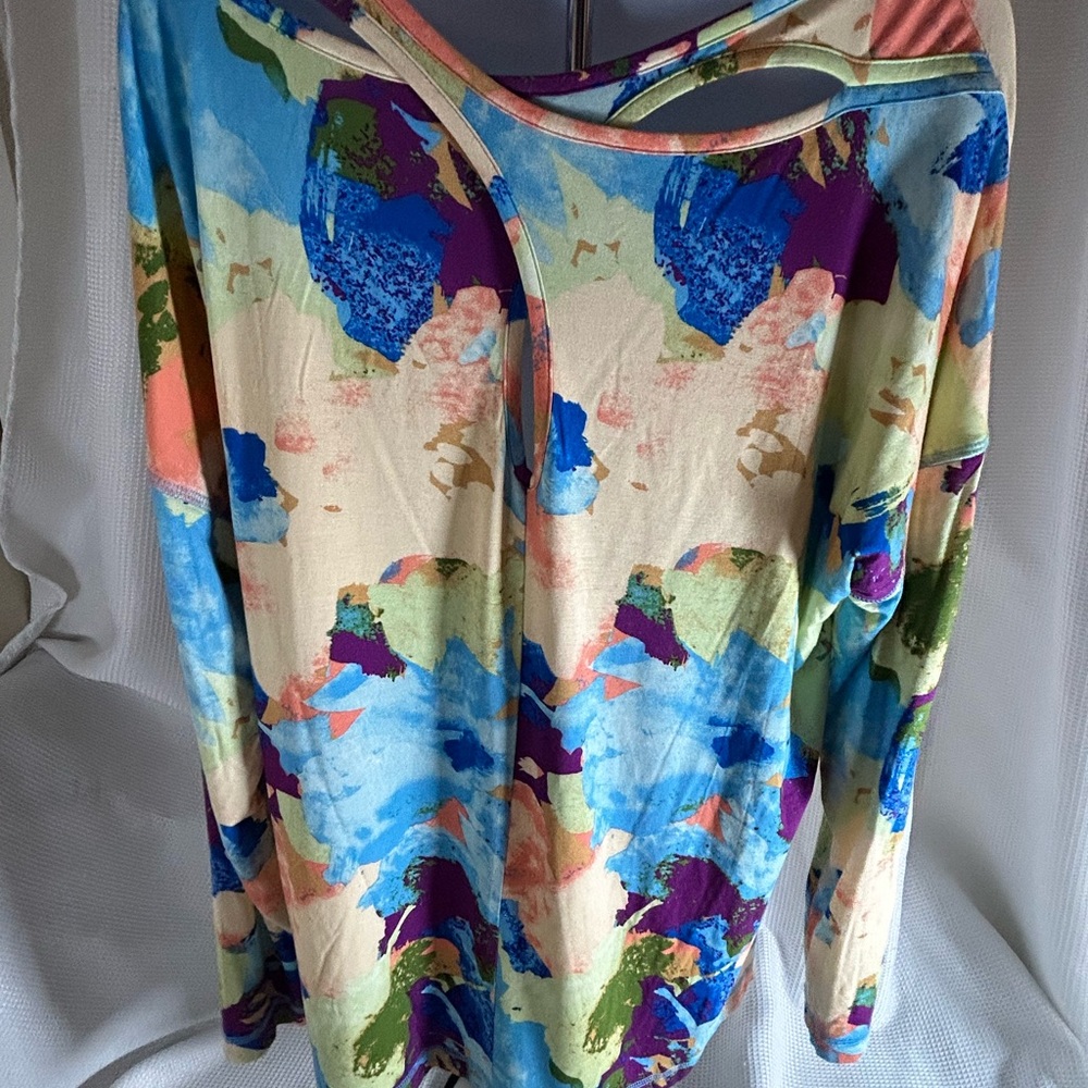 Belle Kim Gravel long sleeve shirt multicolor, abstract design women’s - Picture 5 of 6